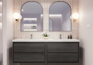 Custom bathroom vanity and countertop installation designed for modern bathroom remodeling projects in Redondo Beach CA.