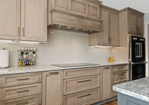 Custom cabinetry and countertop installation for a kitchen renovation in Torrance, CA.