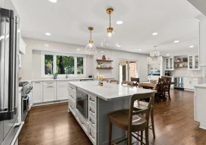 Bright and spacious kitchen remodeling design with custom island and storage solutions in Torrance.
